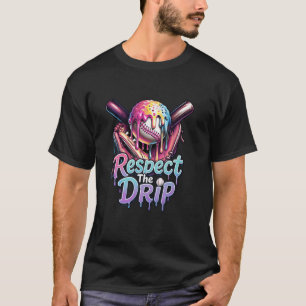Camiseta Sorvete Macio de Esportes de Softbol Gotejante Sof