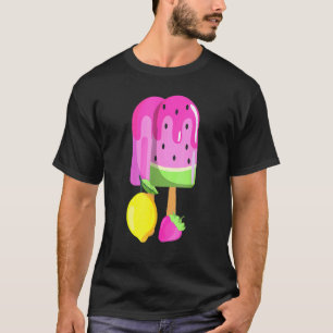 Camiseta Sorvete Melancia Morango Limão-Ice Pop rosa