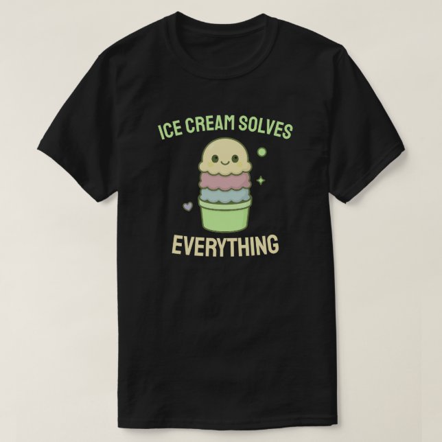 Camiseta Sorvete resolve tudo (Frente do Design)