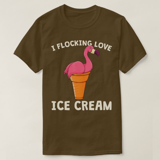 Camiseta Sorvete Rosa Flamingo Cone Waffle Summer Love (Frente do Design)