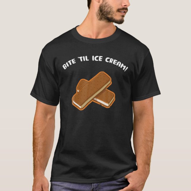 Camiseta Sorvete Sandwich Bite Engraçado (Frente)
