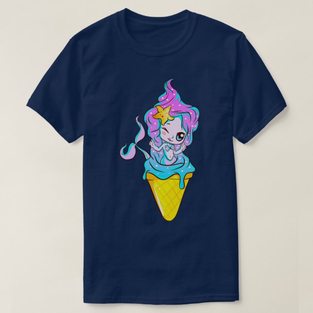 Camiseta Sorvete Sereia Cone Mágica Cuta (Frente do Design)