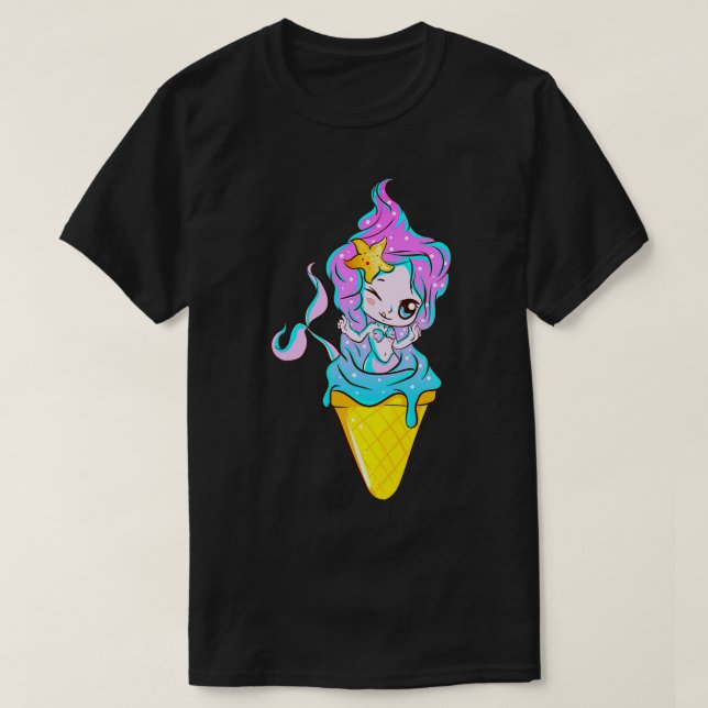 Camiseta Sorvete Sereia Cone Mágica Cuta (Frente do Design)