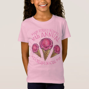 Camiseta Sorvete Social Party Pink Scoop Waffle Cone