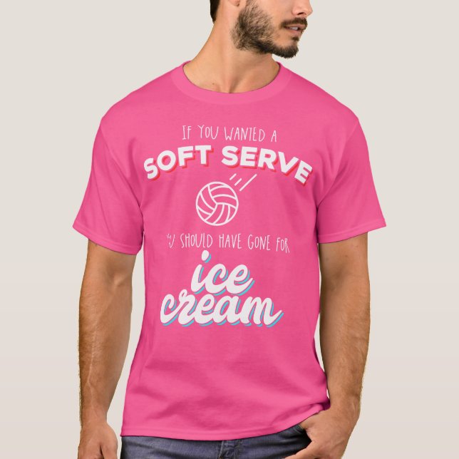 Camiseta Sorvete Sofisticado Engraçado de Voleibol (Frente)