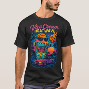 Camiseta Sorvete vice onda de calor retrô miami sorvete flo