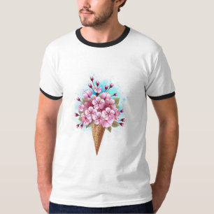 Camiseta Sorvete Waffle Rosa Sakura Cone