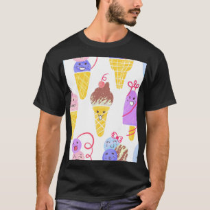 Camiseta Sorvetes Kawaii, um padrão bonito e perfeito.