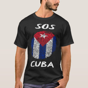 Camiseta SOS Cuba DNA Cubano Cuba Livre Liberdade & Liberta