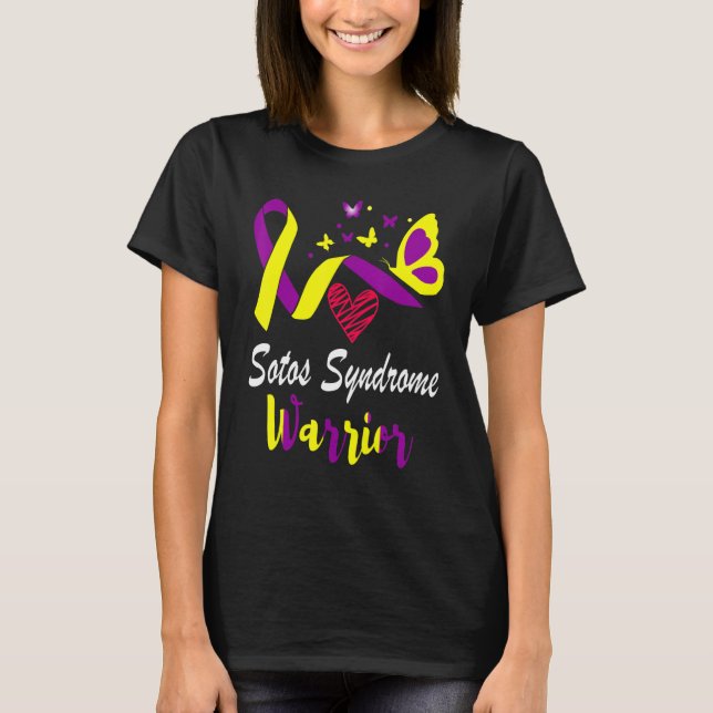 Camiseta Sotos Syndrome Awareness Butterfly Support Yellow  (Frente)