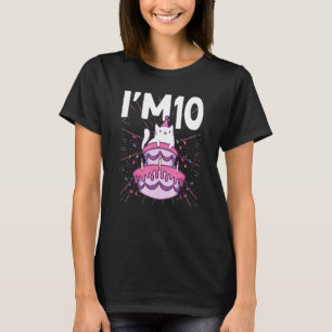 Camiseta Sou 10 Crianças de Festas de Gatos 10º Aniversário