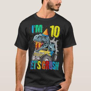 Camiseta Sou 10 Dinossauro de Caminhão de Esmagamento de Va