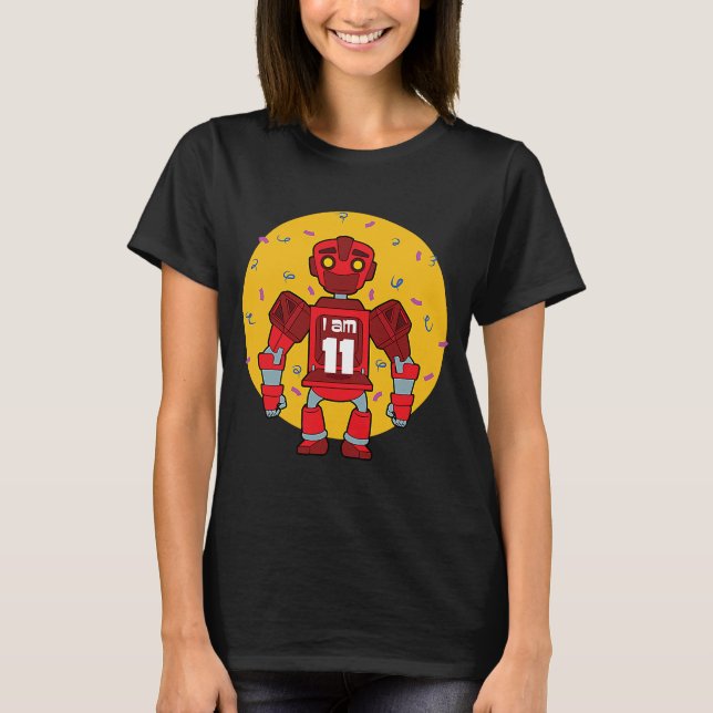 Camiseta Sou 11 Birthday Themed Robot (Frente)