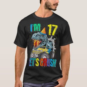 Camiseta Sou 17 Dinossauro de Caminhão de Esmagamento de Va