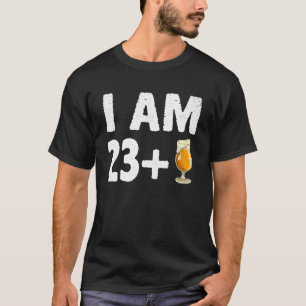 Camiseta Sou 23 + 1 Dedo Médio Engraçado 24° Bday 24