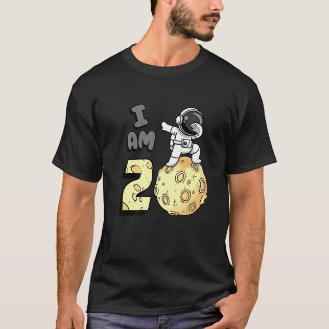Camiseta Sou 2 Astronauta Espacial Kid Moon Walker segundo  (Frente)