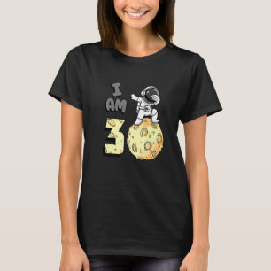 Camiseta Sou 3 Astronauta Espacial Kid Moon Walker 3° anive