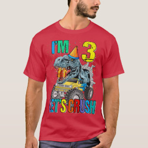 Camiseta Sou 3 Dinossauro de Caminhão de Esmagamento de Vam
