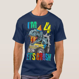 Camiseta Sou 4 Dinossauro de Caminhão de Esmagamento de Vam
