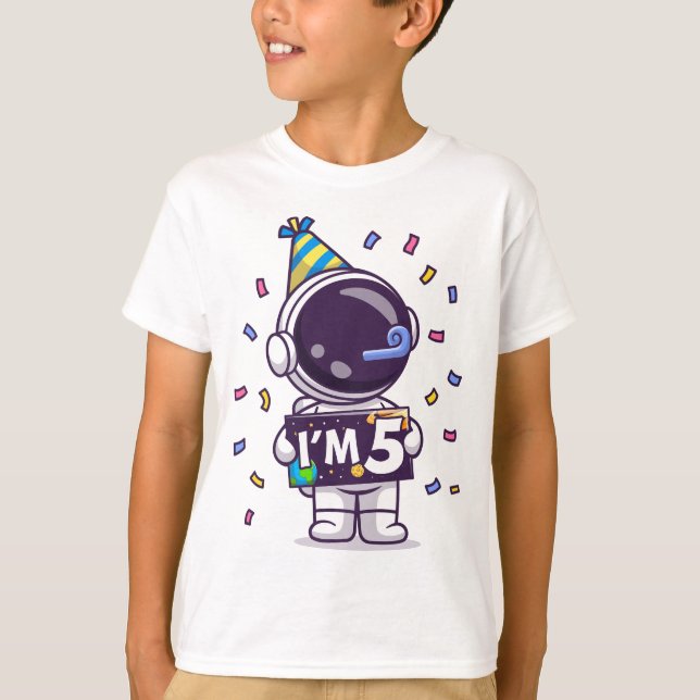 Camiseta Sou 5 Astronauta Aniversário (Frente)