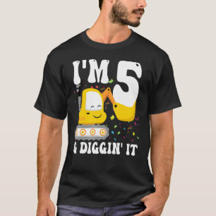 Camiseta Sou 5 e Diggin It 5 Aniversário Construction Exca