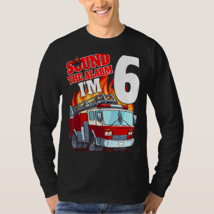 Camiseta Sou 6 Bombeiro Aniversário de 6 anos Fogo