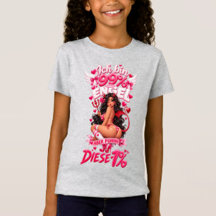 Camiseta "Sou 99 por cento anjo, mas, puh, aquele 1"