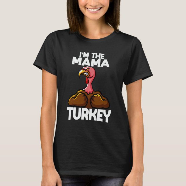 Camiseta Sou a Ação de Graças da Família Mama Turquia (Frente)