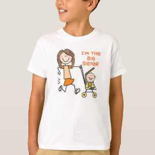 Camiseta Sou a Big Sister Stick Figures