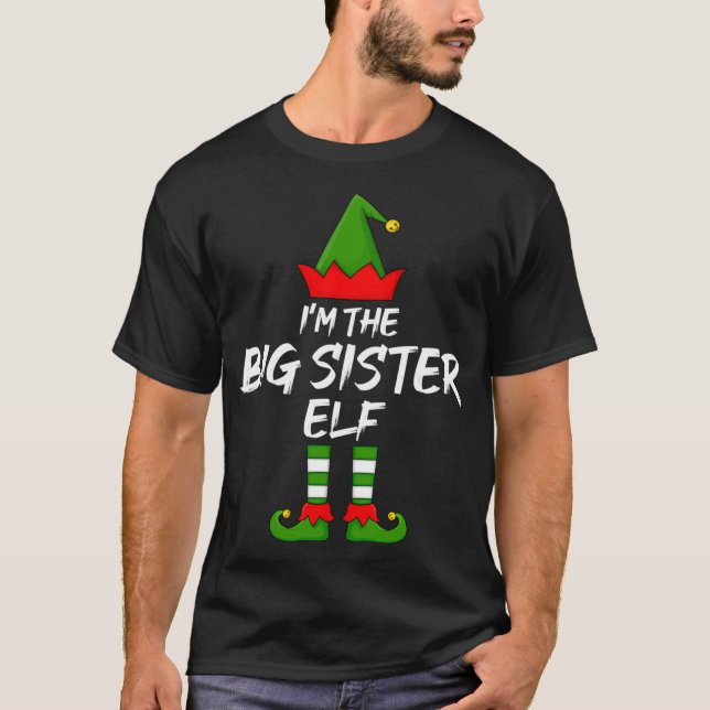 Camiseta Sou a Elf da Irmã Mais Engraçada, família Elf C (Frente)