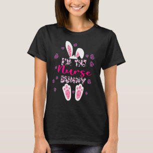 Camiseta Sou a enfermeira Bunny Cute Bunny Floral Leopard P