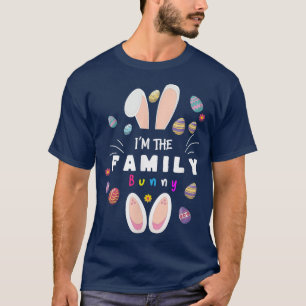 Camiseta Sou a família Bunny, bela Xadrez design