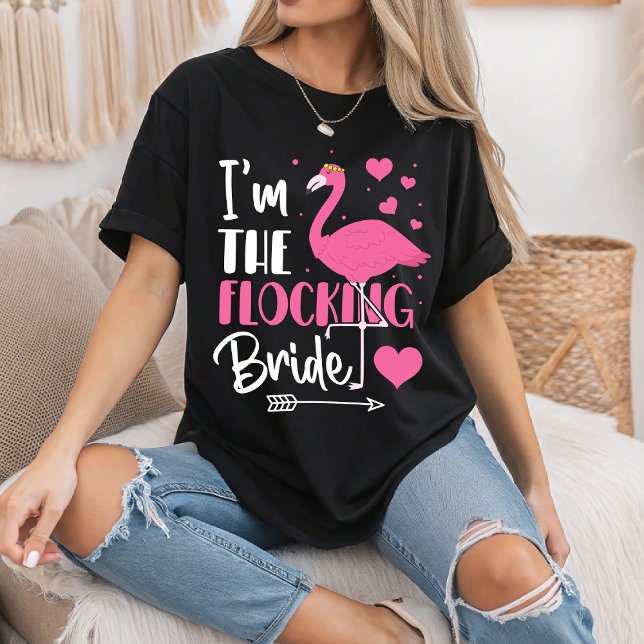 Camiseta Sou a Festa de solteira Flamingo da Noiva de Bloqu (Criador carregado)