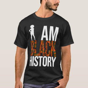 Camiseta Sou a HISTÓRIA Negra da Mulher Afro Silhouette Ken