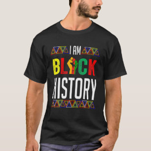 Camiseta Sou a História Negra Mês do Orgulho Africano BHM H