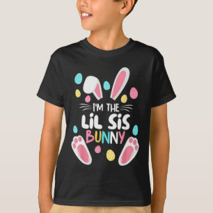 Camiseta Sou a Irmã Bunny Lil Sis Correspondente à Família