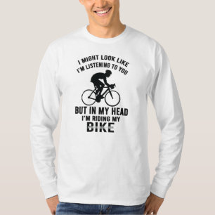 Camiseta Sou a minha cabeça, estou a andar de bicicleta T-