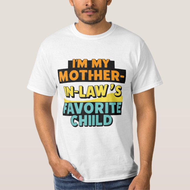 Camiseta Sou a minha mãe favorita, pai engraçado infantil (Frente)