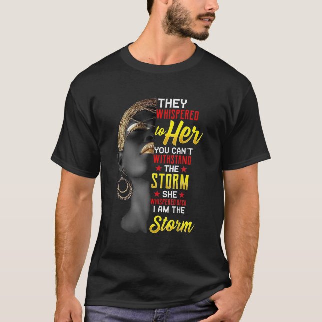 Camiseta Sou A Rainha-Rapariga Africana Forte - Historia Ne (Frente)