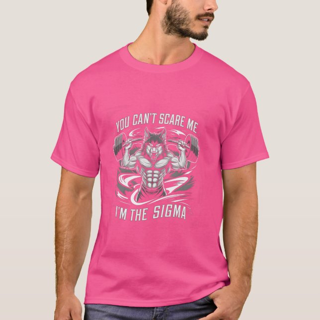 Camiseta Sou a Sigma que não me assusta, Wolf Meme S (Frente)