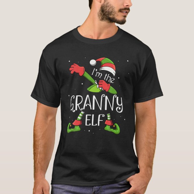 Camiseta Sou a vovó Elf Dabbing Santa Claus Xmas (Frente)