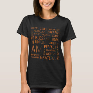 Camiseta Sou Afirmativo, Cresço Roupa de Pensamentos Positi