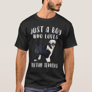 Camiseta Sou Apenas Um Menino Que Ama Cães Terriers Tibetan