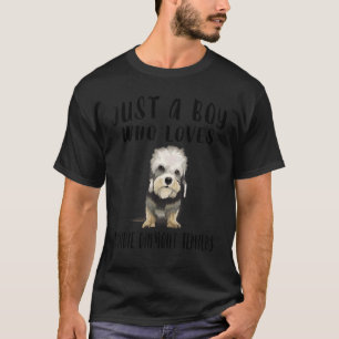 Camiseta Sou Apenas Um Menino Que Ama Dandie Dinmont Terrie