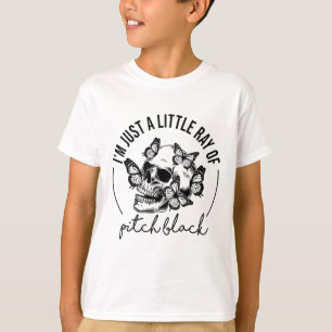 Camiseta Sou apenas um pequeno raio de um crânio negro e en
