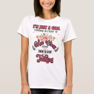 Camiseta Sou apenas uma garota em frente à turma
