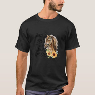 Camiseta Sou apenas uma garota que ama cavalos girassol