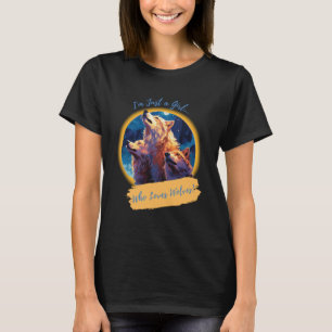 Camiseta Sou apenas uma garota que ama lobos