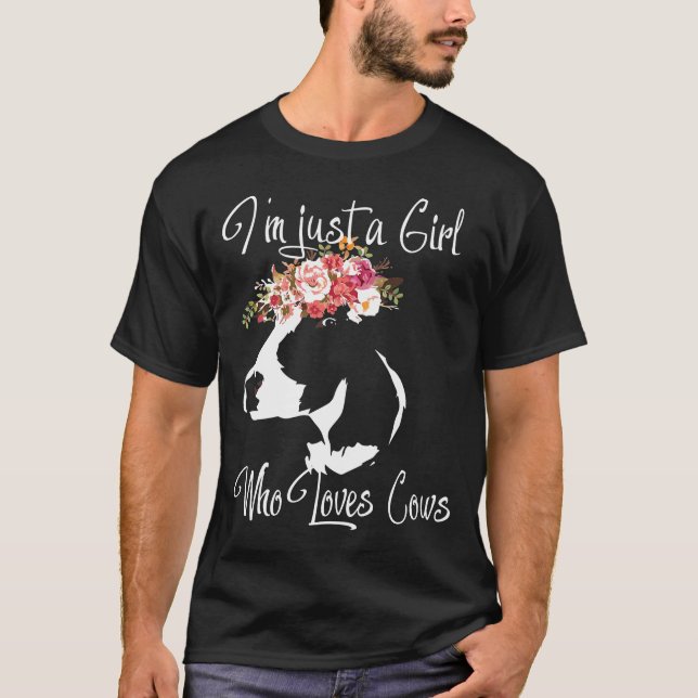 Camiseta Sou Apenas Uma Garota Que Ama O Prêmio De Vacas (Frente)