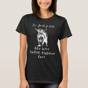 Camiseta Sou apenas uma garota que ama vacas das Terras Alt